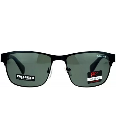 Pablo Zanetti Polarized Lens Sunglasses Unisex Fashion Square Frame - Black (Dark Green) - CJ189LKYXS2 $8.19 Square