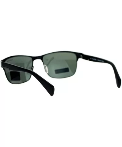 Pablo Zanetti Polarized Lens Sunglasses Unisex Fashion Square Frame - Black (Dark Green) - CJ189LKYXS2 $8.19 Square