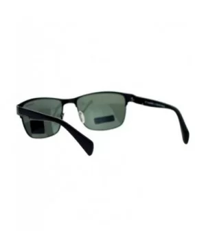 Pablo Zanetti Polarized Lens Sunglasses Unisex Fashion Square Frame - Black (Dark Green) - CJ189LKYXS2 $8.19 Square