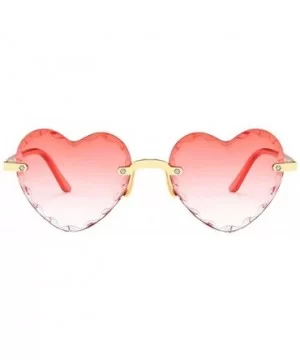 Fashion Men Women Sunglasses Outdoor Travel Beach Heart Shaped Frameless Eyewear - F - CQ190HQSYIS $6.81 Rimless