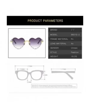 Fashion Men Women Sunglasses Outdoor Travel Beach Heart Shaped Frameless Eyewear - F - CQ190HQSYIS $6.81 Rimless