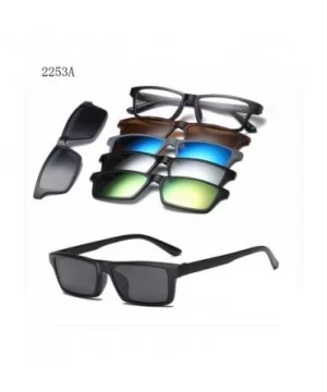 5 Lenes Magnet Sunglasses Clip Mirrored Glasses Men Polarized Custom Prescription Myopia - 2253a - CJ198A360AQ $26.16 Aviator