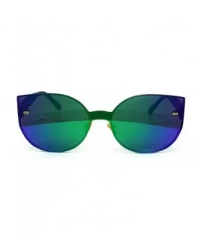 7076-1 Oversized XL One Piece Rimless Cateye Sunglasses - Turquoise - CP18R884339 $9.82 Rimless