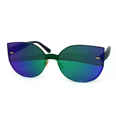 7076-1 Oversized XL One Piece Rimless Cateye Sunglasses - Turquoise - CP18R884339 $9.82 Rimless