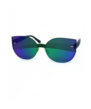 7076-1 Oversized XL One Piece Rimless Cateye Sunglasses - Turquoise - CP18R884339 $9.82 Rimless