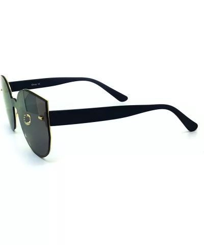 7076-1 Oversized XL One Piece Rimless Cateye Sunglasses - Turquoise - CP18R884339 $9.82 Rimless