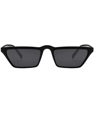 Mens Womens Small Square Cat Eye Style Mirrored Sunglasses Retro UV400 - Black - CW18D6YS2AZ $7.99 Square