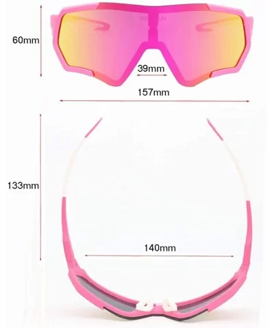 Cycling Glasses Sports Sunglasses Polarized UV400 Protection Baseball Ski Running - Pink - C818QH6TNYA $21.78 Shield