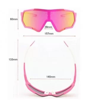 Cycling Glasses Sports Sunglasses Polarized UV400 Protection Baseball Ski Running - Pink - C818QH6TNYA $21.78 Shield