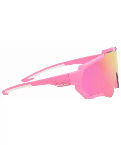 Cycling Glasses Sports Sunglasses Polarized UV400 Protection Baseball Ski Running - Pink - C818QH6TNYA $21.78 Shield