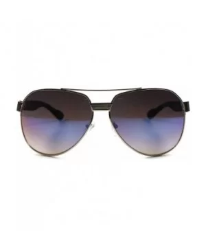 Designer Stylish Military Mens Womens Oversized Air Force Style Sunglasses - Silver / Blue - CQ18XL743DI $7.17 Oversized