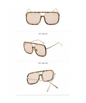 Fashion Plaid Oversized Sunglasses Women Polarized UV400 100% UV Block - Brown／pink - CG18EEIIY0L $9.59 Oversized