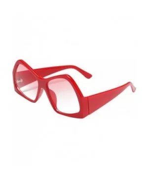 Women Men Oversized Vintage Eye Sunglasses Eyewear Fashion Retro Radiation Protection UV400 - Red - CQ18NIH5ZQ0 $5.61 Semi-ri...