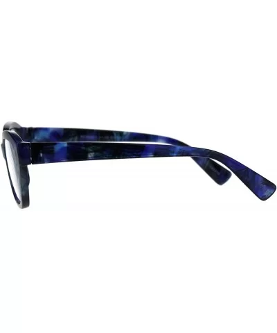 Womens Luxury Fashion Narrow Cat Eye Style Plastic Frame Reading Glasses - Blue Marble - CV1827YCH6I $5.54 Oval