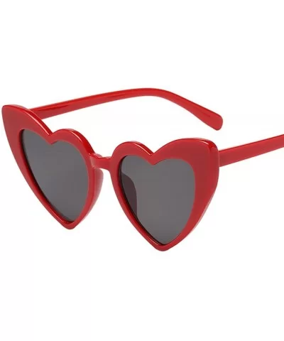 Women Retro Fashion Heart-shaped Shades Sunglasses Integrated UV - 5134d - C118RS4YLSC $6.61 Semi-rimless