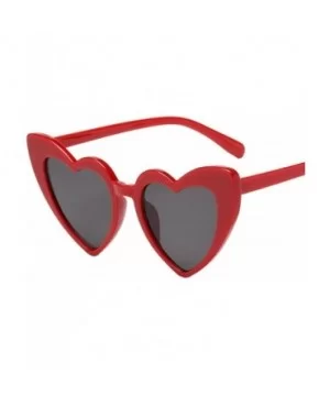 Women Retro Fashion Heart-shaped Shades Sunglasses Integrated UV - 5134d - C118RS4YLSC $6.61 Semi-rimless