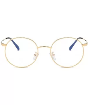 Classic Vintage Round Frame Shade Sunglasses Anti Ultraviolet Eyes Glasses - Gold - CP196OMUKXA $6.50 Round