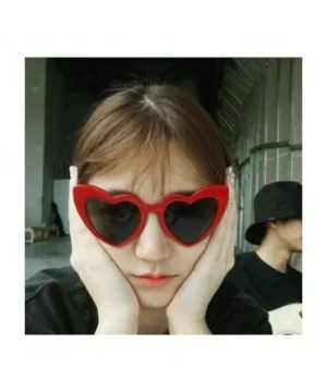 Women Retro Fashion Heart-shaped Shades Sunglasses Integrated UV - 5134d - C118RS4YLSC $6.61 Semi-rimless