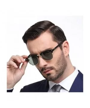 Polarized Sunglasses Women Men Classic Semi Rimless Frame Retro Sunglasses - Gold&gray - CG18GM8CLXL $10.63 Rimless