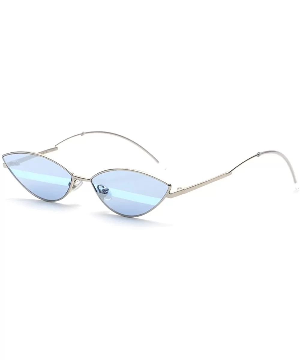 Cat Eye Sunglasses Small Candy Color Fashion Sun Glasses For Women Gift Summer - Blue - CC18DI3N9SD $7.72 Cat Eye