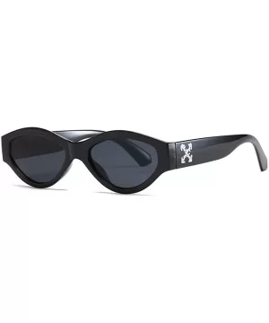 Women Sunglasses Retro Black Drive Holiday Oval Non-Polarized UV400 - Black - CN18R5TDGTM $5.99 Oval