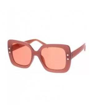 Womens Minimal Mod Thick Plastic Rectangular Butterfly Designer Sunglasses - All Pink - CH18QZ7Q8OE $8.27 Rectangular