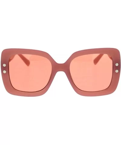 Womens Minimal Mod Thick Plastic Rectangular Butterfly Designer Sunglasses - All Pink - CH18QZ7Q8OE $8.27 Rectangular