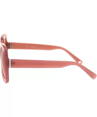 Womens Minimal Mod Thick Plastic Rectangular Butterfly Designer Sunglasses - All Pink - CH18QZ7Q8OE $8.27 Rectangular