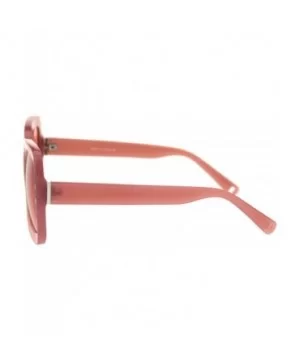 Womens Minimal Mod Thick Plastic Rectangular Butterfly Designer Sunglasses - All Pink - CH18QZ7Q8OE $8.27 Rectangular