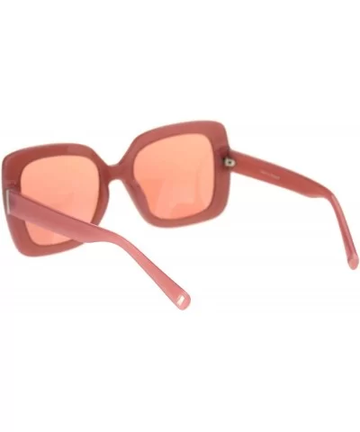 Womens Minimal Mod Thick Plastic Rectangular Butterfly Designer Sunglasses - All Pink - CH18QZ7Q8OE $8.27 Rectangular