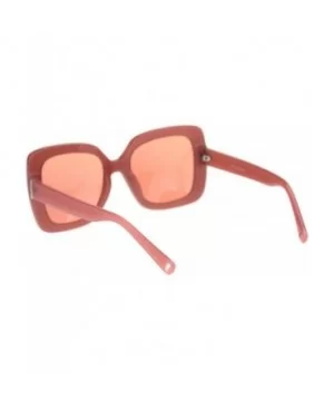 Womens Minimal Mod Thick Plastic Rectangular Butterfly Designer Sunglasses - All Pink - CH18QZ7Q8OE $8.27 Rectangular