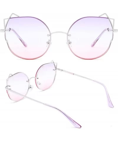 Retro Cat Eye Small Lenses Sunglasses Slender Metal Frame Ladies Fashion Vintage Triangle Sun Glasses For Women - CZ18WM94T6C...