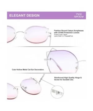 Retro Cat Eye Small Lenses Sunglasses Slender Metal Frame Ladies Fashion Vintage Triangle Sun Glasses For Women - CZ18WM94T6C...