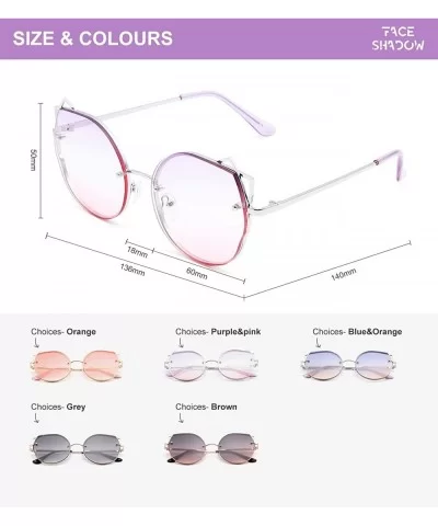 Retro Cat Eye Small Lenses Sunglasses Slender Metal Frame Ladies Fashion Vintage Triangle Sun Glasses For Women - CZ18WM94T6C...