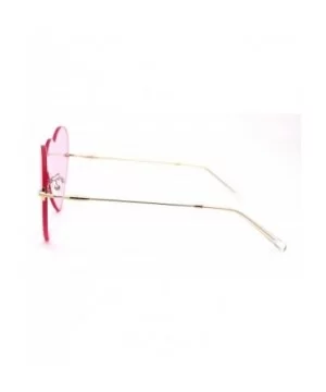 Womens Lolita Funky Heart Shape Shield Rimless Sunglasses - Gold Light Pink - CZ18XOZ7KY8 $12.34 Shield