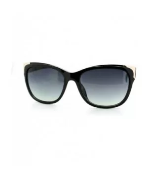 Womens Square Sunglasses Metal Top Corners Chic Trendy Designer Fashion - Black - C511X91M4RB $8.65 Square