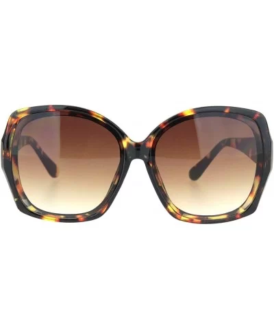 Womens Mod Oversize Plastic Butterfly Chic Sunglasses - Tortoise Gradient Brown - CJ18MGRSNS2 $7.99 Oversized