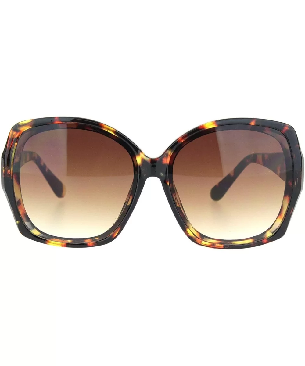 Womens Mod Oversize Plastic Butterfly Chic Sunglasses - Tortoise Gradient Brown - CJ18MGRSNS2 $7.99 Oversized