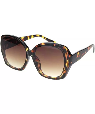 Womens Mod Oversize Plastic Butterfly Chic Sunglasses - Tortoise Gradient Brown - CJ18MGRSNS2 $7.99 Oversized