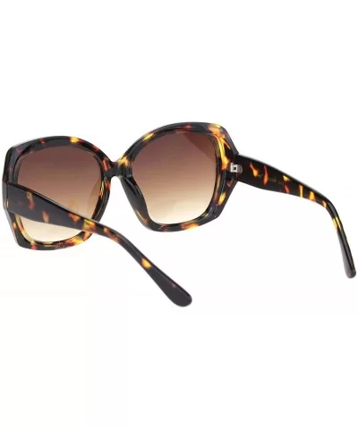 Womens Mod Oversize Plastic Butterfly Chic Sunglasses - Tortoise Gradient Brown - CJ18MGRSNS2 $7.99 Oversized