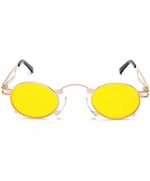 Men's & Women's Sunglasses Vintage Oval Metal Frame Sunglasses - Golden Tablets - CP18EQII3Q6 $8.70 Rimless