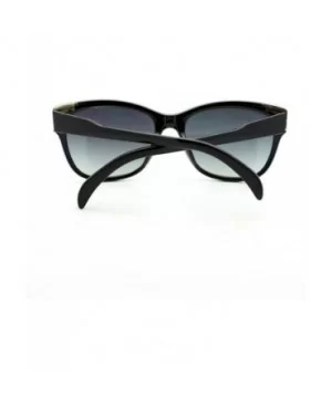 Womens Square Sunglasses Metal Top Corners Chic Trendy Designer Fashion - Black - C511X91M4RB $8.65 Square