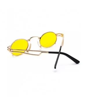 Men's & Women's Sunglasses Vintage Oval Metal Frame Sunglasses - Golden Tablets - CP18EQII3Q6 $8.70 Rimless