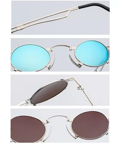 Men's & Women's Sunglasses Vintage Oval Metal Frame Sunglasses - Golden Tablets - CP18EQII3Q6 $8.70 Rimless