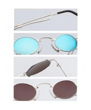 Men's & Women's Sunglasses Vintage Oval Metal Frame Sunglasses - Golden Tablets - CP18EQII3Q6 $8.70 Rimless