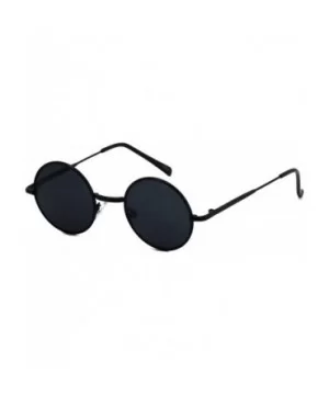 John Lennon Hipster Fashion Sunglasses Small Metal Round Circle Elton Style - Black and Silver Clear - CA18I2W5CU5 $7.60 Oval