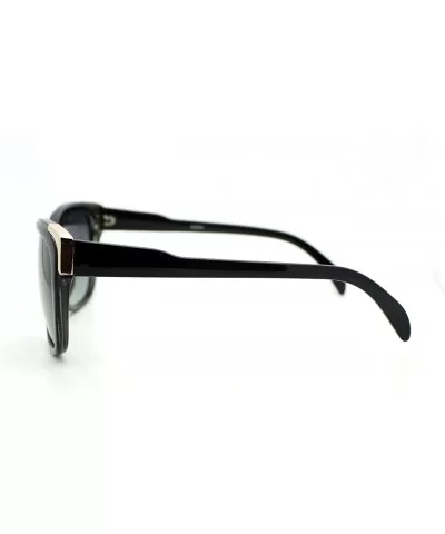 Womens Square Sunglasses Metal Top Corners Chic Trendy Designer Fashion - Black - C511X91M4RB $8.65 Square