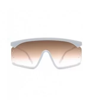 F010 Shield Design - for Womens-Mens 100% UV PROTECTION - White-browndegrade - CB192TGL0DC $12.38 Shield