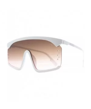 F010 Shield Design - for Womens-Mens 100% UV PROTECTION - White-browndegrade - CB192TGL0DC $12.38 Shield