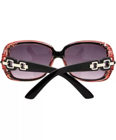 Womens Bifocal Lens Sunglasses Oversized Square Rhinestone Frame - Pink - CZ18IEWOMEO $6.61 Square